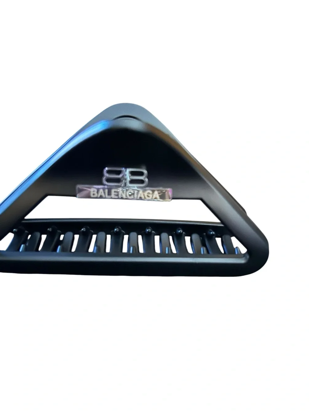 Black Triangle Hair Claw Clip - Designer Logo Detail